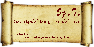 Szentpétery Terézia névjegykártya